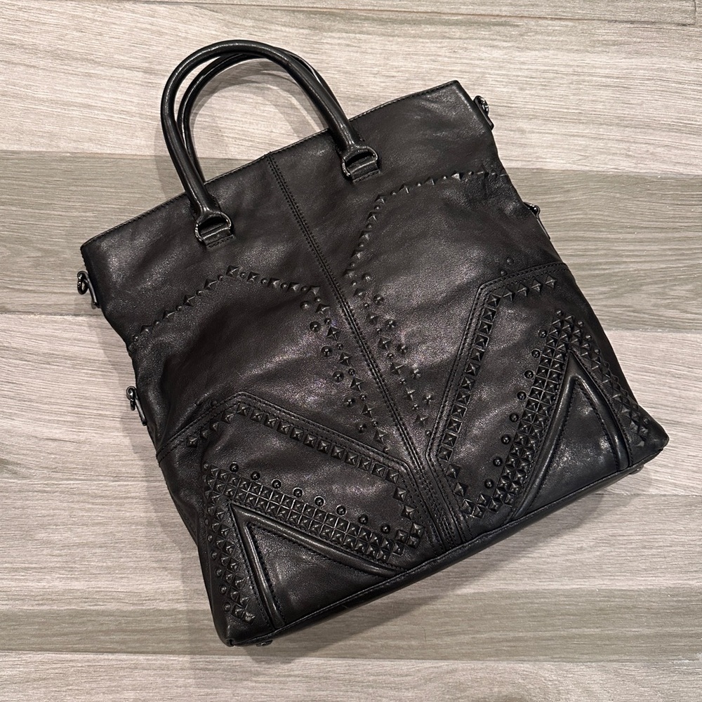 MCM Calfskin Embossed M Moment Folded 2 Way Tote Bag MWT4DXO23
